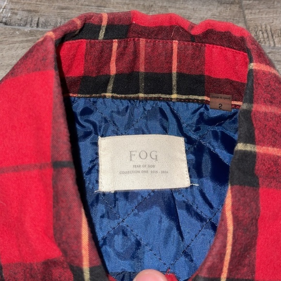 Fear of God (FOG) collection one (2015-2016) red plaid shacket in size Small - Picture 3 of 8